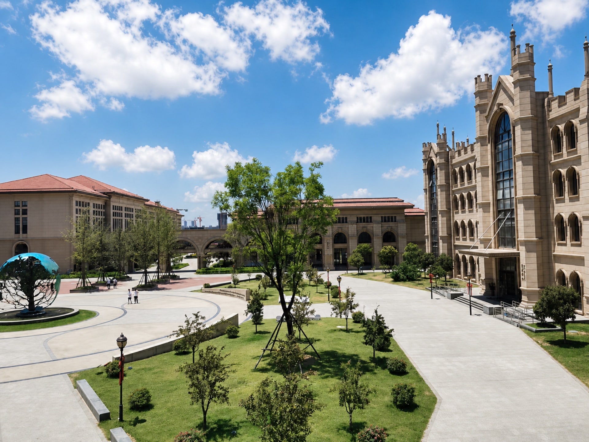 Central plaza and academic buildings